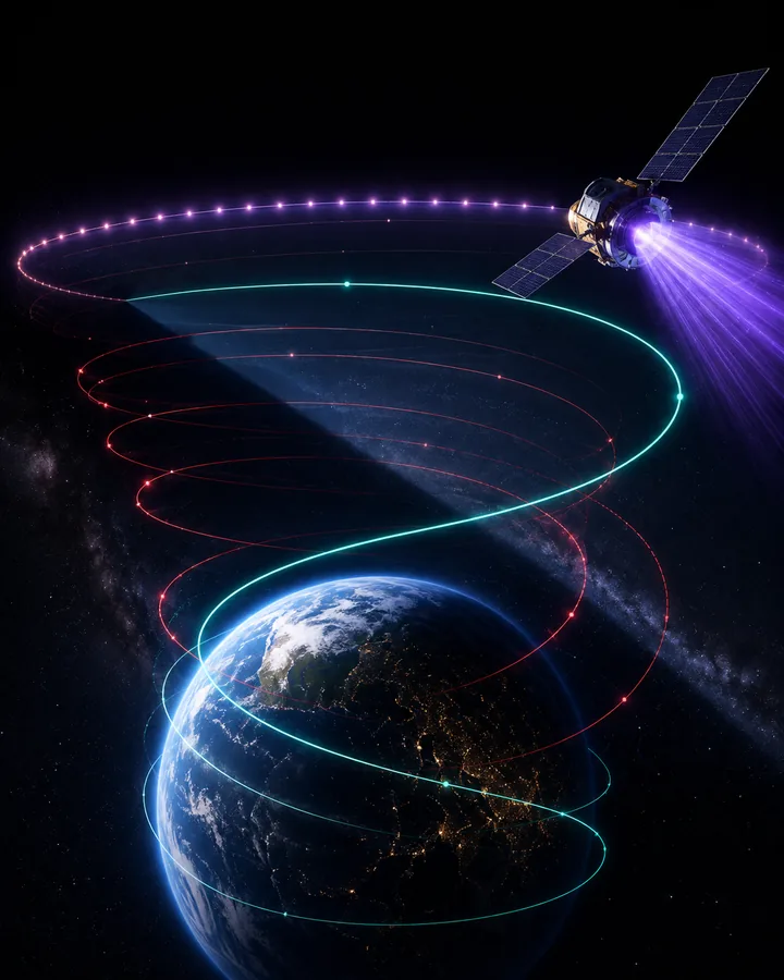 GMAT Low-Thrust Orbital-Transfer Study project visual