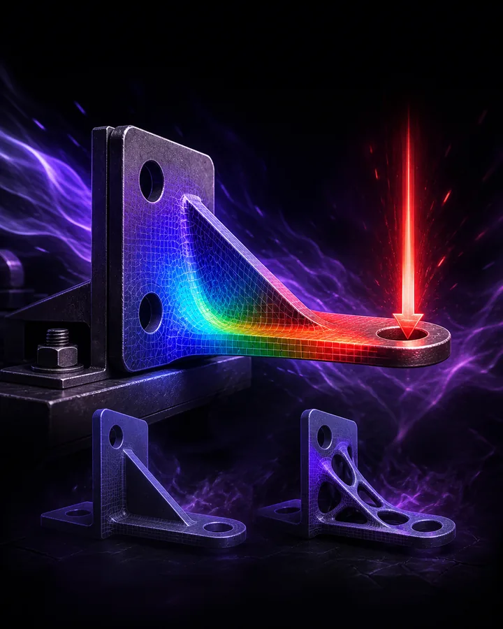 CalculiX structural bracket simulation project visual