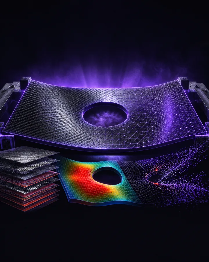 CalculiX composite-laminate buckling study project visual
